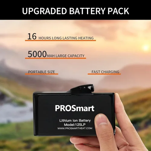 Vista 6 de PROSmart 12V Men's Heated Jacket - Waterproof Electric Heating Coat Battery Operated Jackets for Men with