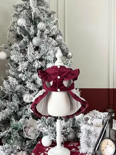 Vista 30 de Moda Vestido de Princesa de Encaje para Perro Cachorro Dulce para Perro EXTRAL Pequeño y Pequeño A-Negro XX-Pequeño