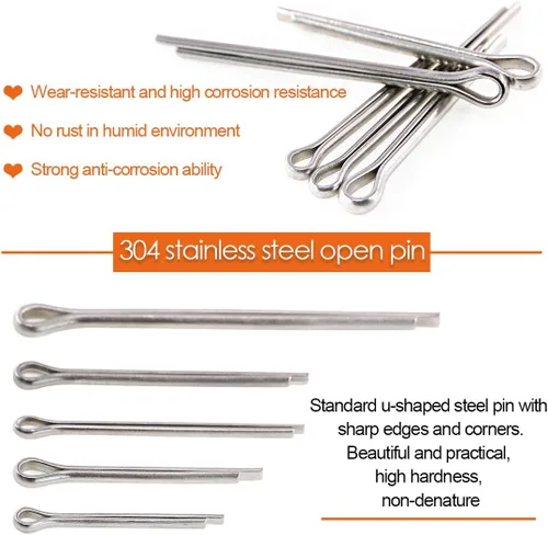 Vista 4 de 110 piezas de 6 tamaños 304 de acero inoxidable 304 pasador de chaveta de clip de llave kit surtido de accesorios para mecánicos automotrices