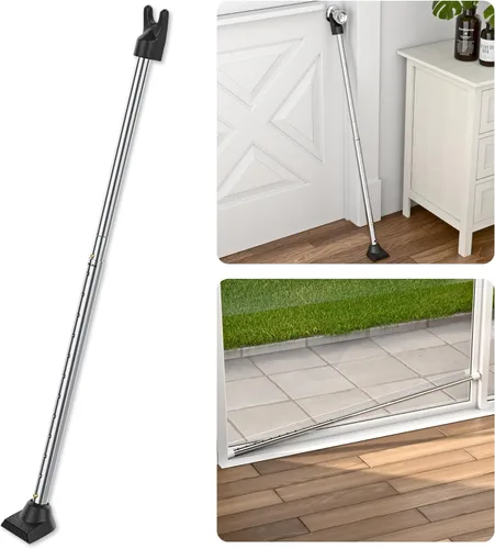 Vista 11 de SECURITYMAN Barra de Seguridad 2 en 1 para Puerta y Barra de Seguridad para Puerta Corrediza de Patio (Paquete de 2) con Tapas Intercambiables