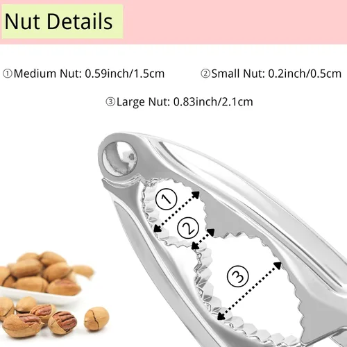 Vista 3 de 8 galletas de nuez resistentes con mango antideslizante para todas las nueces con tenedores, cascanueces y nueces, herramienta de clip