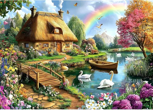 Vista 18 de Rompecabezas de arte visual 3D para adultos, 500 piezas, rompecabezas de cueva amanecer, para adultos, hermosos rompecabezas de paisaje