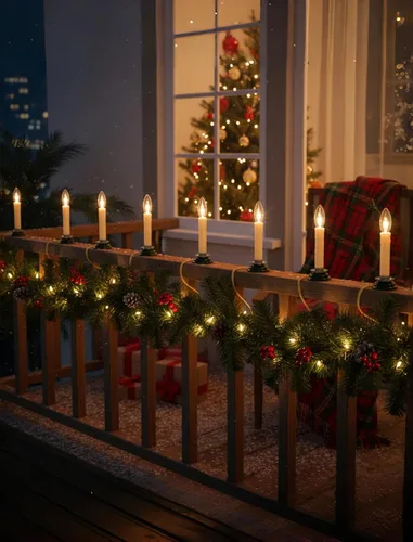 Vista 8 de Lámparas eléctricas de vela de 5 pulgadas, luces de vela de ventana de Navidad con base de hierro de ciruela negra, velas eléctricas con bombillas