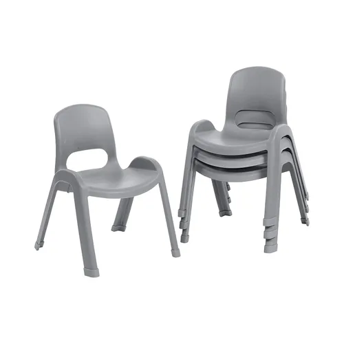 Vista 13 de ECR4Kids Silla apilable SitRight de plástico, 11 pulgadas, muebles de aula, negro, paquete de 4