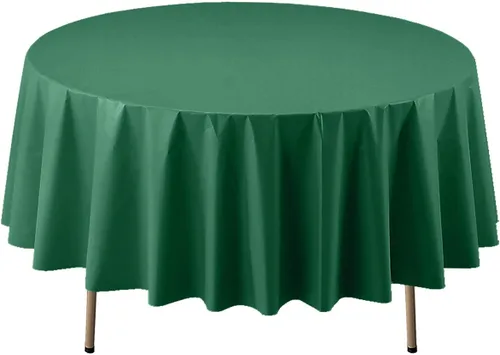 Vista 13 de Party Essentials Mantel redondo de plástico desechable de 84 pulgadas, 3 unidades, color negro