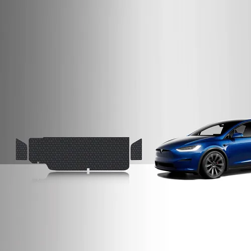 Vista 10 de TOUGHPRO Accesorios para alfombrillas de piso de 1ª + 2ª + 3ª fila para Tesla Model X de 6 plazas, resistente para todo tipo de clima, goma negra