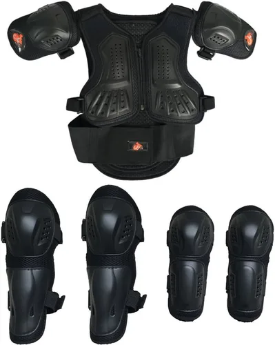 Traje de armadura de motocicleta para niños, protector de columna vertebral de pecho, hombro, brazo, codo, rodilla, motocross, carreras, esquí,
