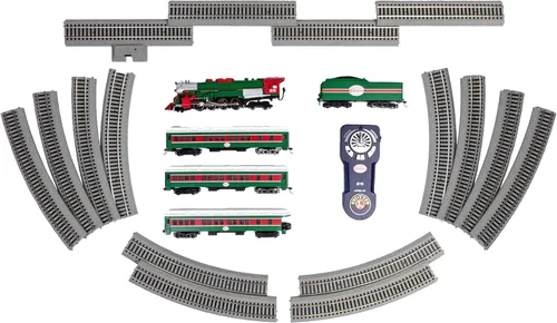 Vista 4 de Juego de tren Lionel Christmas Express LionChief Bluetooth eléctrico de calibre HO con control remoto, multicolor