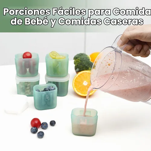 Vista 3 de haakaa Recipientes de silicona para alimentos para bebés, ventana transparente, 8 onzas, paquete de 4, rubor