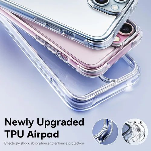 Vista 3 de Mkeke Funda magnética diseñada para iPhone 15 transparente, compatible con Magsafe, [no amarilla] [protección contra caídas de grado militar] fundas