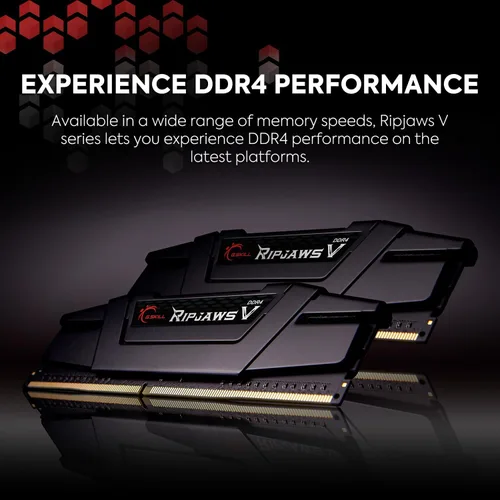 Vista 2 de G.SKILL RipjawsV Series DDR4 RAM (XMP) 16GB (2x8GB) 3600MT/s CL16-19-19-39 1.35V Memoria para computadora de escritorio Intel AMD U-DIMM - Negro