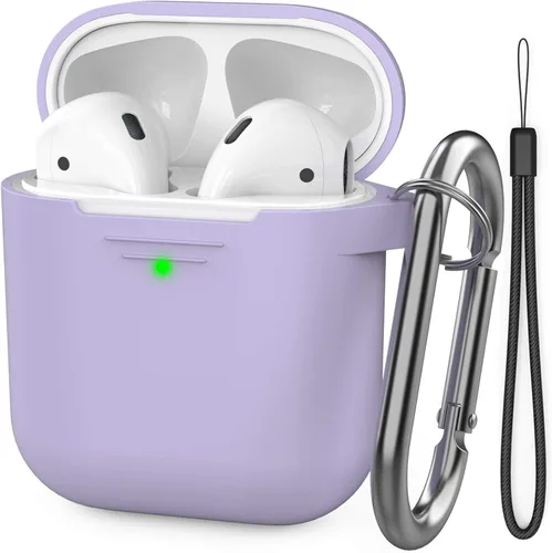 Vista 41 de AhaStyle Funda Protectora de Silicona Mejorada [LED Frontal Visible] Compatible con Apple AirPods 2 y 1 (Negro)