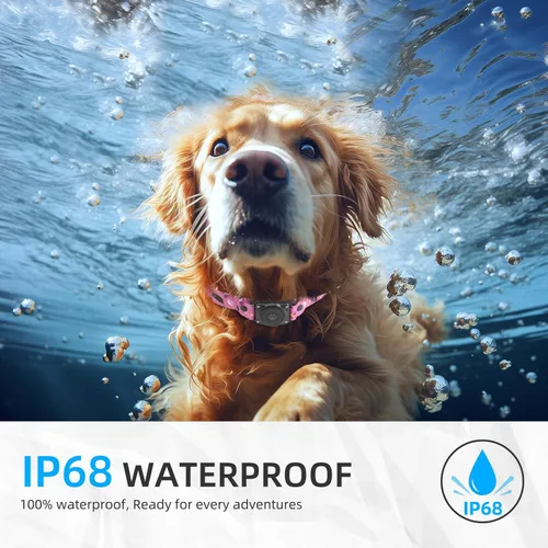 Vista 2 de AirTag - Collar de perro con soporte integrado IP68 impermeable para collar de AirTag, fácil de limpiar, ultra duradero, a prueba de olores, a