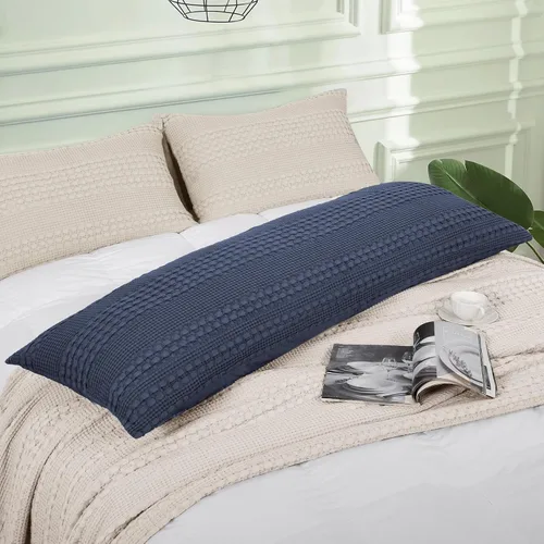 Vista 377 de PHF - Fundas de almohada 100% algodón con tejido gofre europeo, 26 x 26 pulgadas, 2 unidades para decoración elegante del hogar, para cama, sin