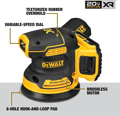 Vista 2 de DEWALT Kit de lijadora orbital aleatoria de 20 V MAX (DCW210P1)