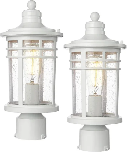 Vista 17 de Darkaway Poste de luces para exteriores, postes de lámpara para exteriores, luces grandes de aluminio impermeables de 17 pulgadas, accesorios de luz