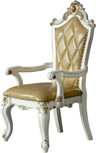 Vista 5 de ACME Muebles Picardía silla de brazo (juego de 2), PU y perla antigua