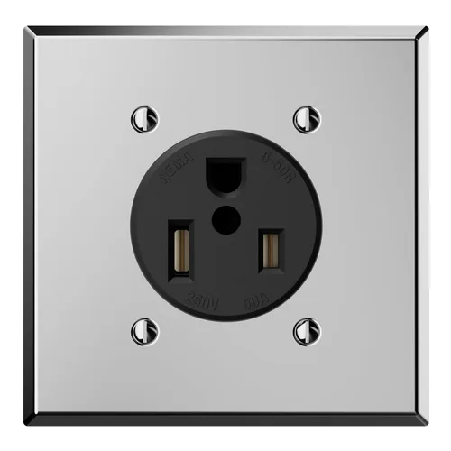Vista 9 de ELEGRP Toma de corriente de montaje empotrado de 50 amperios y 250 V, receptáculo NEMA 6-50R, salida de soldador de hoja recta, resistente, conexión