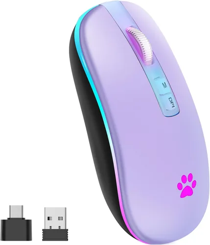 Vista 9 de KARFUN Ratón Inalámbrico, Ratón Portátil delgado con retroiluminación LED para Laptop, PC, MacBook, iPad, Chromebook, Notebook 2.4G Ratón