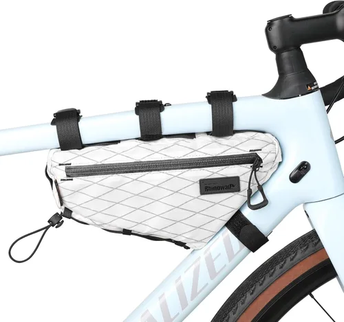 Vista 17 de Rhinowalk Bolsa de Marco Frontal de Bicicleta Bolsa Bajo Tubo Superior Triangular Accesorios de Ciclismo de 1.7L de Nylon Ligero para Bicicleta