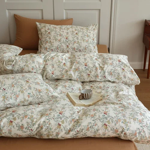 Vista 48 de EAVD - Juego de funda nórdica con motivos florales botánicos, tamaño King, 100 % algodón, suave y reversible, 2 fundas de almohada, funda de edredón