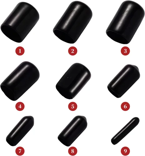 Vista 3 de Aleric 163 tapas de goma redondas, tapones de rosca de vinilo, tapas de rosca de tornillo, tapa de tornillo de goma para pernos de varilla de tubo