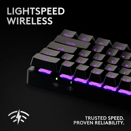 Vista 3 de Logitech G PRO X 60 Teclado inalámbrico Lightspeed para juegos, ultra compacto TKL 60% teclado mecánico para PC con Windows, LIGHTSYNC RGB, teclas