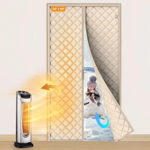 Vista 32 de Yotache - Cortina magnética aislada térmica para puerta, se adapta a puertas de 28 x 78 pulgadas, cortina de 30" x 80", material Oxford resistente a