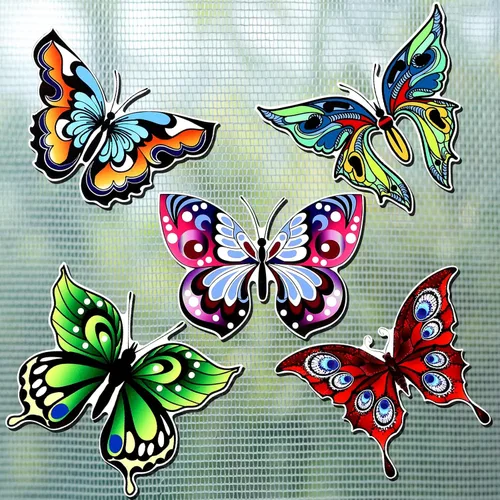 Vista 7 de Eaasty 10 imanes de mariposa para puerta, de doble cara, adhesivos magnéticos y flexibles para puerta, protector magnético y flexible, decorativo
