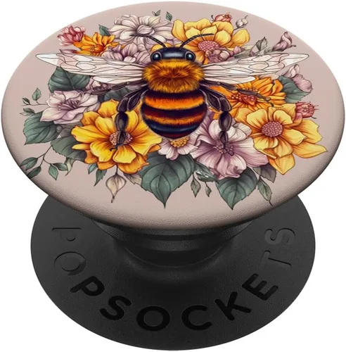 Abeja de la flor Abeja miel abeja insecto abejorros amantes PopSockets estándar PopGrip