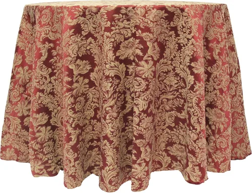 Vista 18 de ULTIMATE TEXTILE Miranda - Mantel redondo de damasco de 90 pulgadas, color gris peltre