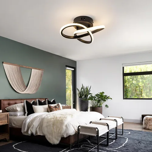 Vista 4 de Lámpara de techo moderna de 10 pulgadas, lámpara de techo regulable LED de 24 W con control remoto, temperatura de color ajustable de 3000 a 6000 K