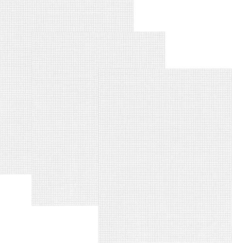 Vista 7 de Allazone 52 hojas de lona de plástico de malla, 4 formas, lienzo de plástico para manualidades, bordado, punto de cruz, hilo acrílico, proyectos