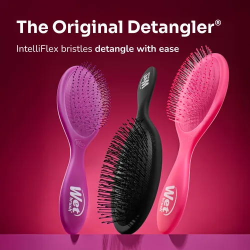Vista 8 de Wet Brush Cepillo desenredante original, cerdas suaves y flexibles, desenreda suavemente todo tipo de cabello, funciona en hebras húmedas o secas