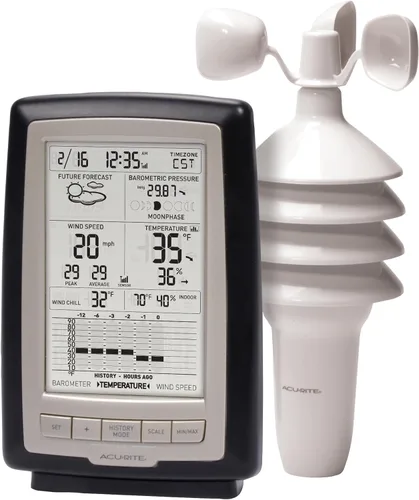 Vista 6 de AcuRite 00634A3 Estación meteorológica inalámbrica con sensor de viento, color negro
