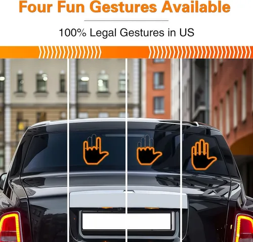 Vista 2 de Luz de Mano Glogesture para Auto-Howdot Luz de Dedo 4 en 1 con Control Remoto, Luz de Dedo Parpadeante Accesorios de Auto Geniales de Regalo