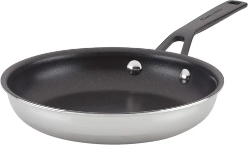 Vista 11 de KitchenAid Sartén para saltear de inducción de acero inoxidable revestido de 5 capas con tapa, 5 cuartos de galón, acero inoxidable pulido