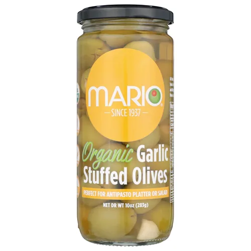 Vista 8 de Mario Aceitunas verdes orgánicas griegas Camacho sin hueso con toque de aceite de oliva, 6.0 onzas (6.00 oz)