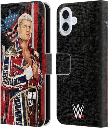 Vista 48 de Head Case Designs Officially Licensed WWE American Nightmare Flag Cody Rhodes Leather Wallet Case Compatible with Apple iPhone 7 Plus/iPhone 8 Plus
