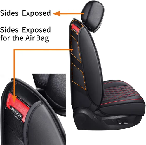 Vista 4 de Aierxuan - fundas de asiento de automóvil Negro-rojo