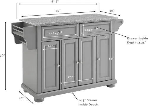 Vista 36 de Crosley Furniture isla de cocina con ruedas, Madera, Blanco
