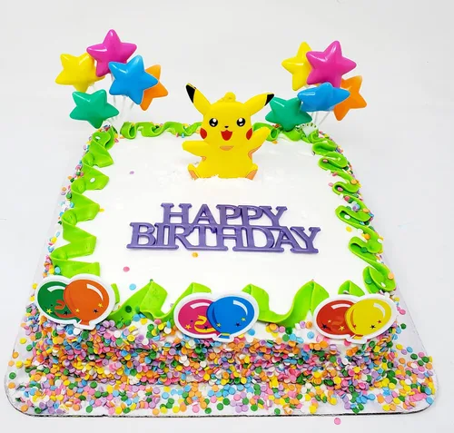 Vista 4 de Iconic Gaming Series Poke - Juego de decoración para pastel de cumpleaños de 7 piezas (diseño único)