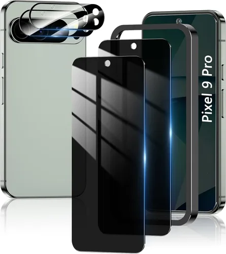 Vista 10 de [Paquete de 2+2] Protector de pantalla de privacidad para Google Pixel 6A [6.1 pulgadas] con protector de lente de cámara, vidrio templado