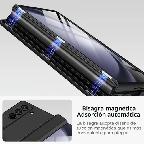 Vista 6 de Miimall Funda compatible con Samsung Galaxy Z Fold 5, [bisagra magnética de protección completa] [protector de pantalla integrado]