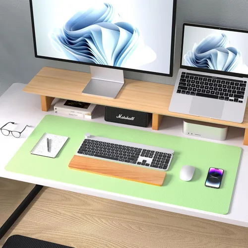 Vista 625 de Aothia Protector de escritorio de cuero, alfombrilla para mouse, alfombrilla de escritorio de oficina, 31.5 x 15.7 pulgadas, secante de escritorio