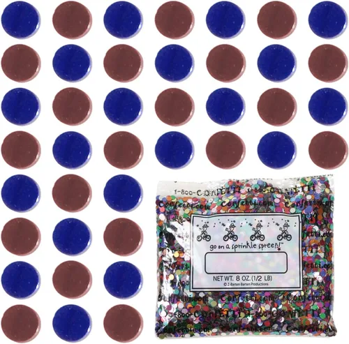 Vista 158 de Confetti Circle 1/4" Negro, Azul Marino Combo - 2 bolsas de media onza (1 oz) (8550/9971)