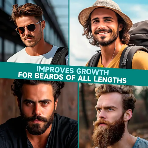 Vista 7 de Aceite para el crecimiento de la barba, aceite de biotina para barba de concentración 2X para hombres (2 onzas), aceite natural para barba