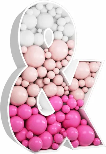 Vista 26 de Kit de letras rellenables de 2 pies con marco de globo de mosaico de letra K para decoración de telón de fondo de boda de fiesta de cumpleaños