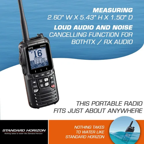 Vista 5 de STANDARD HORIZON HX890BK VHF-HH, 6 vatios, con GPS y FM RCVR