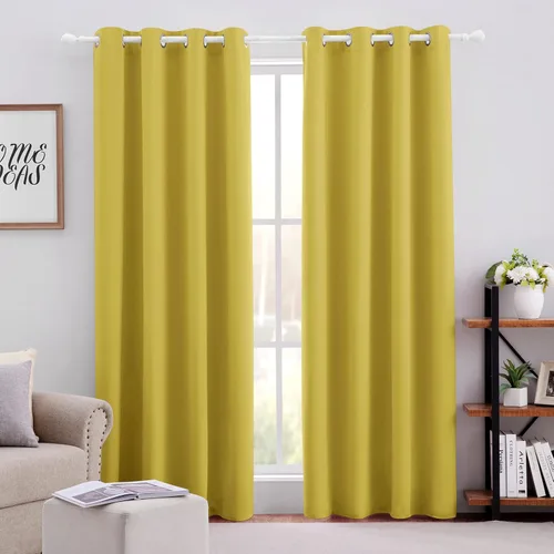 Vista 46 de HOMEIDEAS – Cortinas opacas de 52 x 84 pulgadas de largo, 2 paneles de cortinas para oscurecer la habitación, térmicas, insonorizadas, con ojales